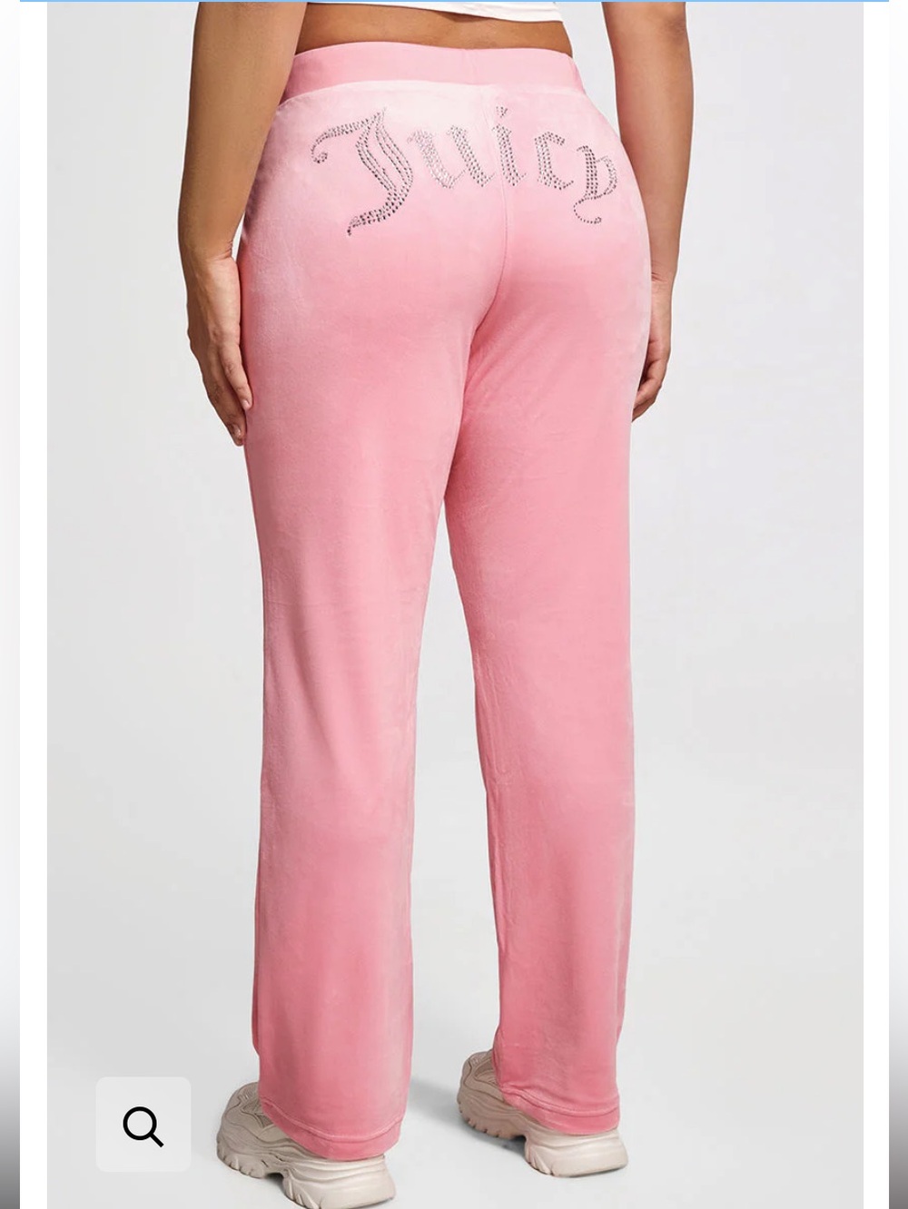 JUICY COUTURE Pink Velour Mid Rise Rhinestone Logo Pullon Pants M NWT